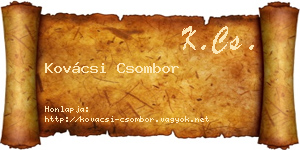 Kovácsi Csombor névjegykártya