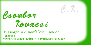 csombor kovacsi business card